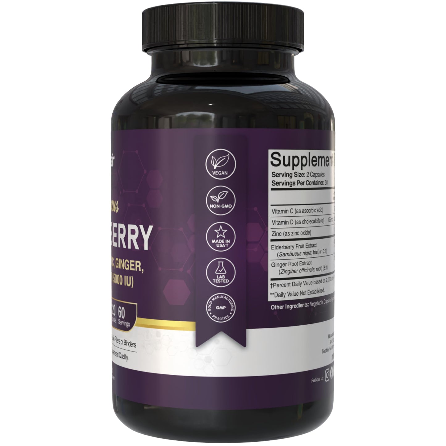 NutriFlair Sambucus Elderberry Capsules 120 Capsules