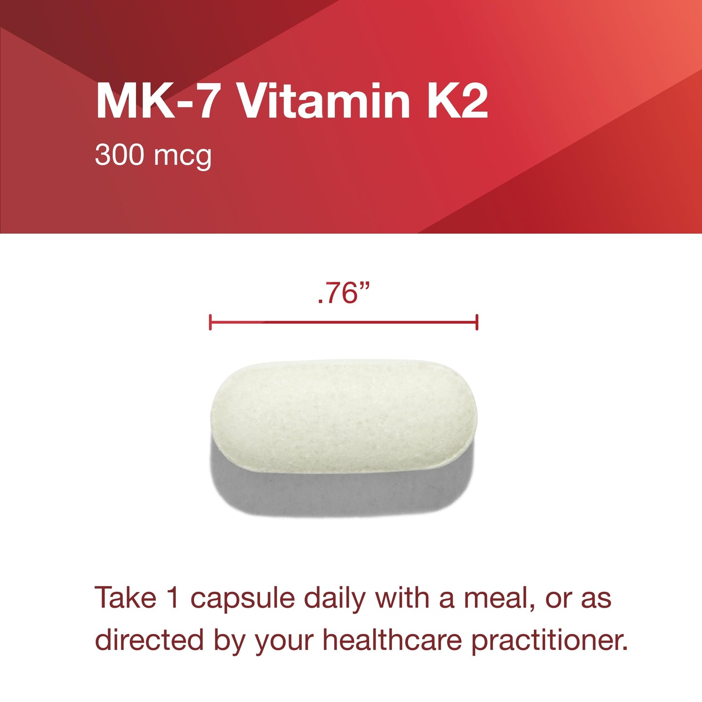 Protocol for Life Balance MK-7 Vitamin K2 300mcg Capsule, 60 Veg Capsules