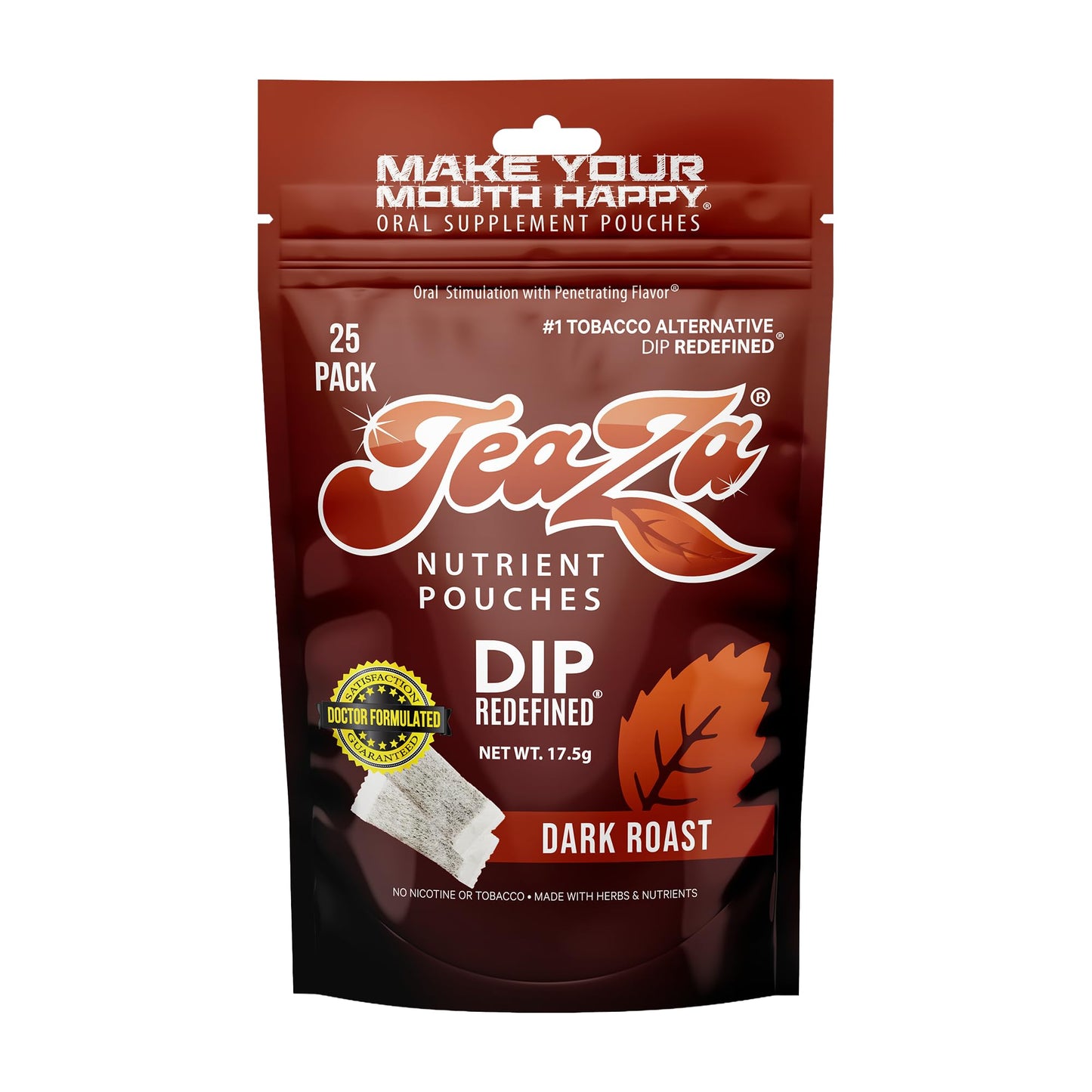 TeaZa Energy Pouches Dark Roast Chewables 25 Count