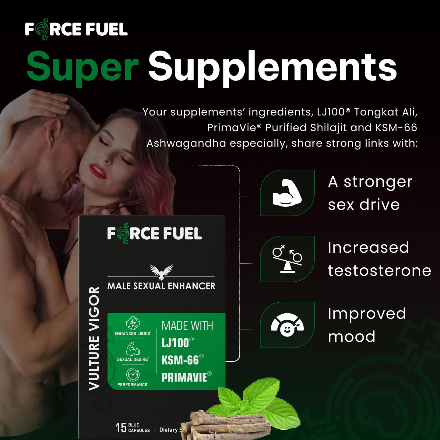 FORCE FUEL Sex Pills for Men Capsules, 15 Count