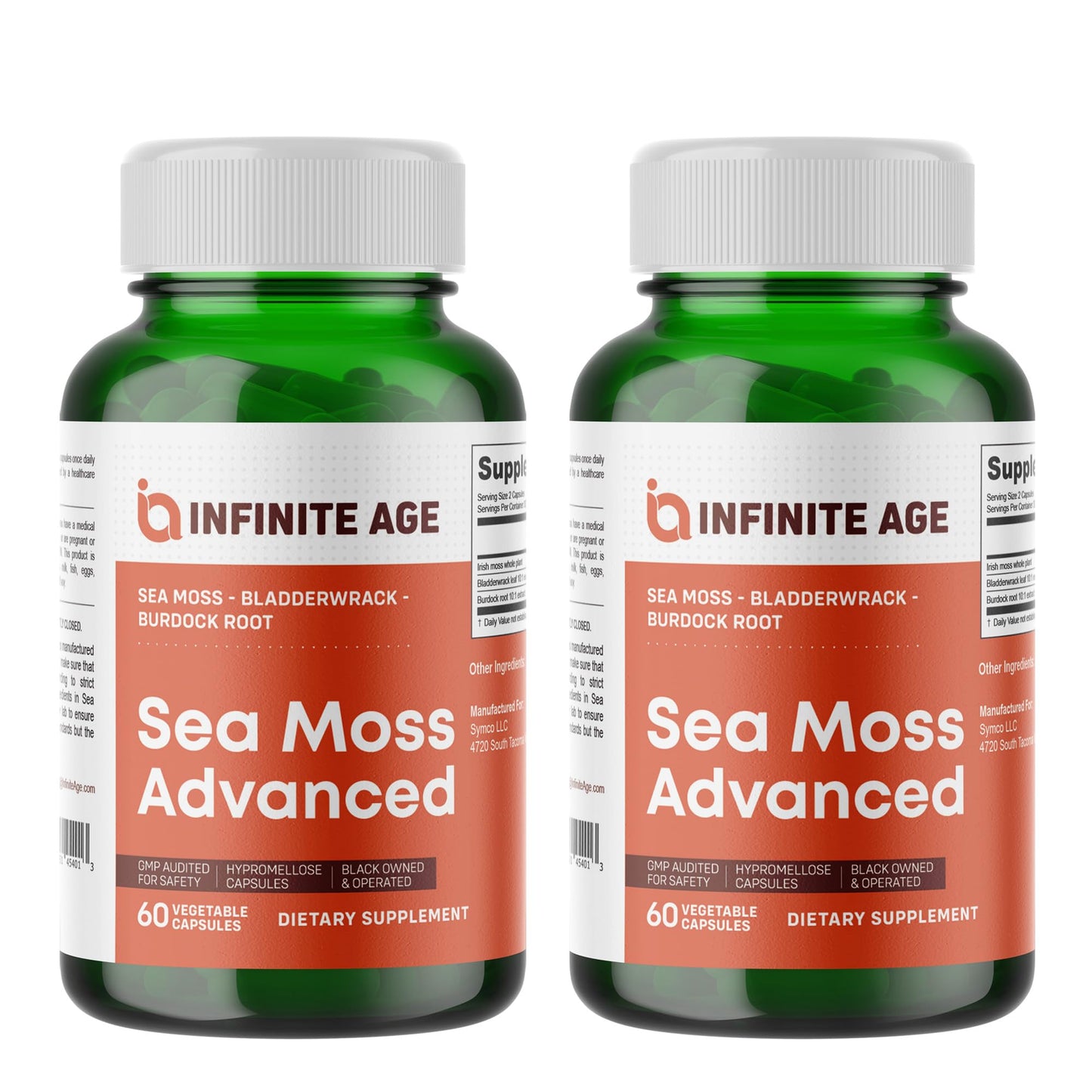 INFINITE AGE Sea Moss Advanced Superfood Capsules 1250mg, 120 Capsules