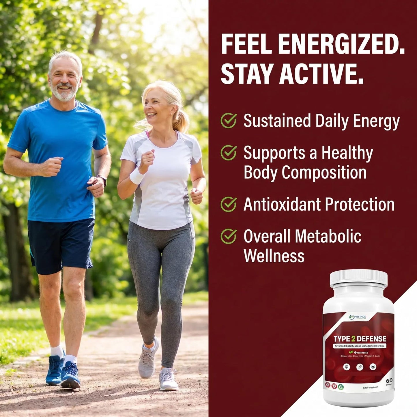 Phytage Labs Natural Blood Sugar Support Formula with Superfood Extracts and Minerals – Supports Natural Energy and Vitality Capsule, 60 Capsules