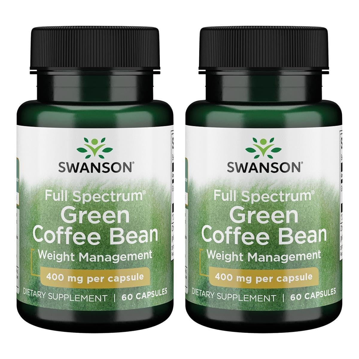 Swanson Full Spectrum Green Coffee Bean 400 mg Capsules, 120 Count