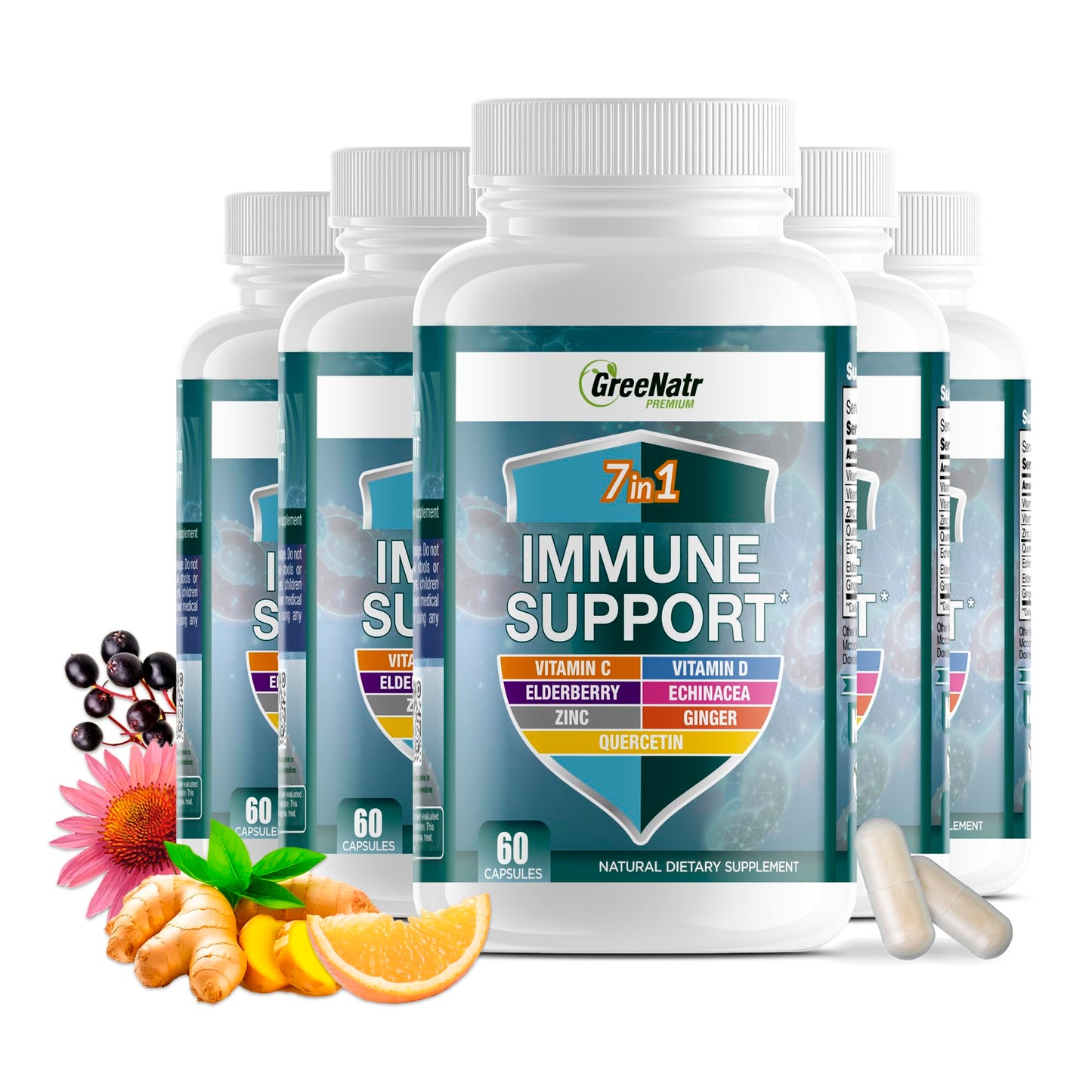 GreeNatr Immune Support & Defense Supplement 360 Capsules