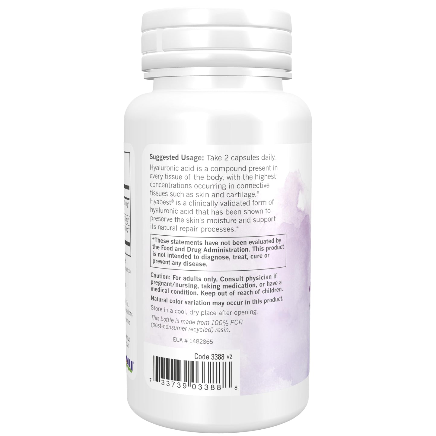 NOW Foods Hydration Rescue with Hyabest Hyaluronic Acid Capsules 60 Count