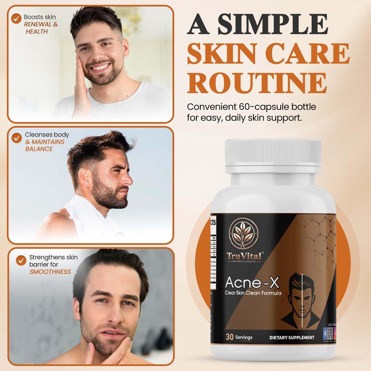 Tru Vital Skin Clarity Capsules with DIM & Botanical Ingredients, 60 Capsules
