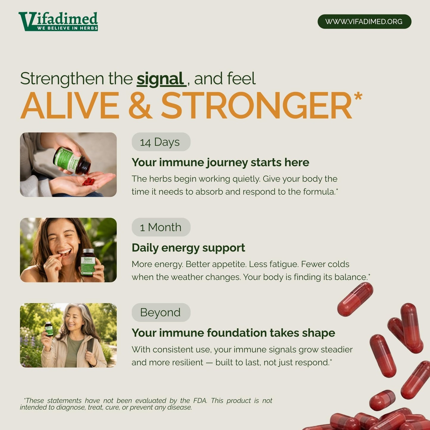 VIFADIMED Astragalus Immune Support Supplement, 90 Capsules