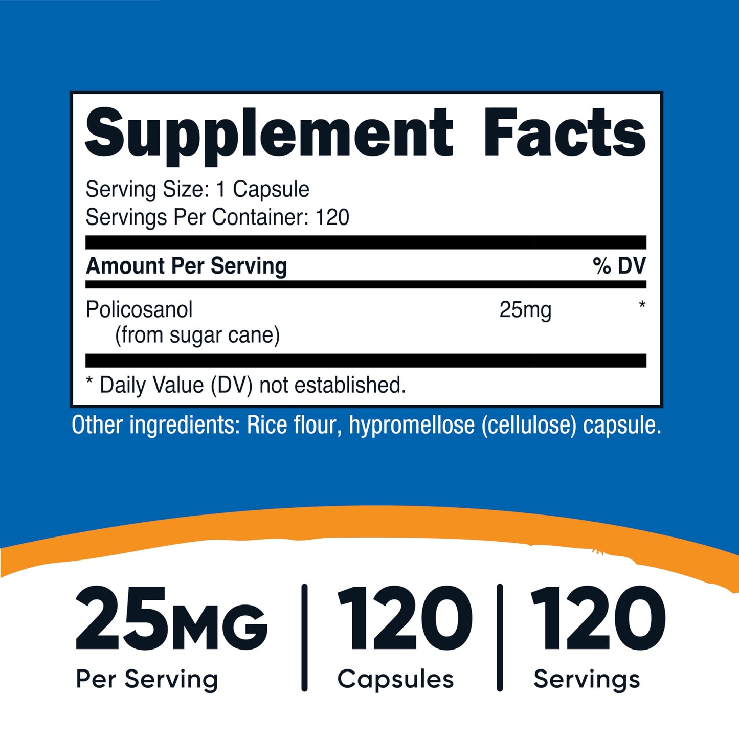 Nutricost Policosanol (25mg) 120 Capsules