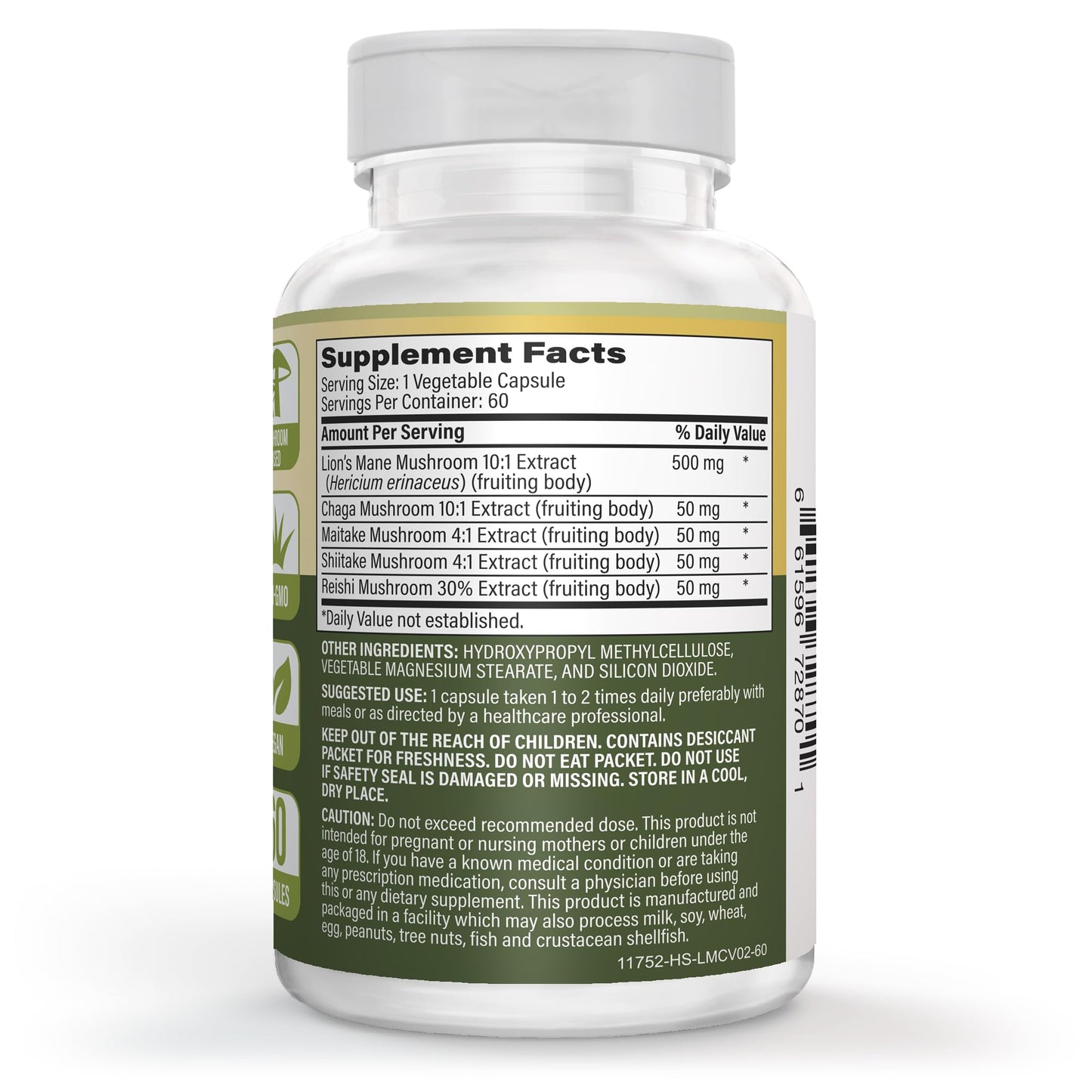 MyLifeZen Lion’s Mane Complex with Mushroom Blend 60 Veggie Capsules