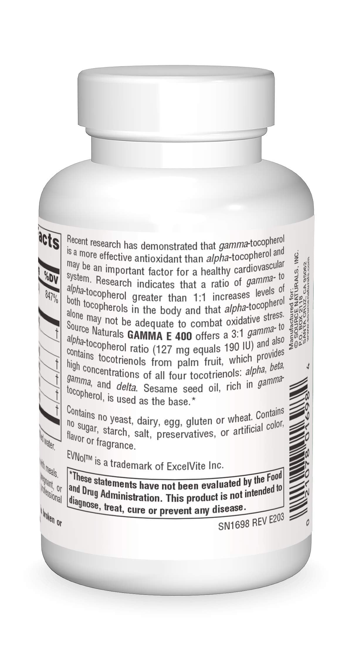 Source Naturals Gamma E 400 Softgels, 60 Count