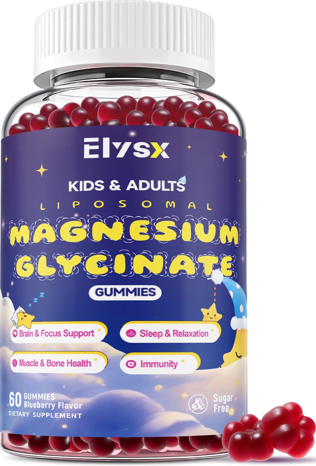 Elysx Liposomal Magnesium Bisglycinate 400mg Gummies, 60 Count