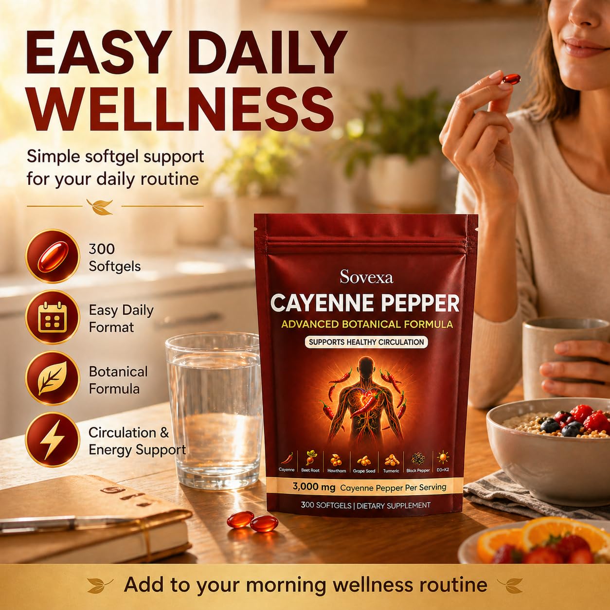 WDVNEX Sovexa Cayenne Pepper Softgels 300