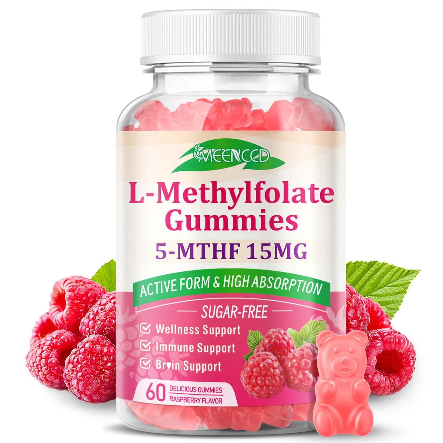 MEENCCD L-Methylfolate Gummies 60 Count