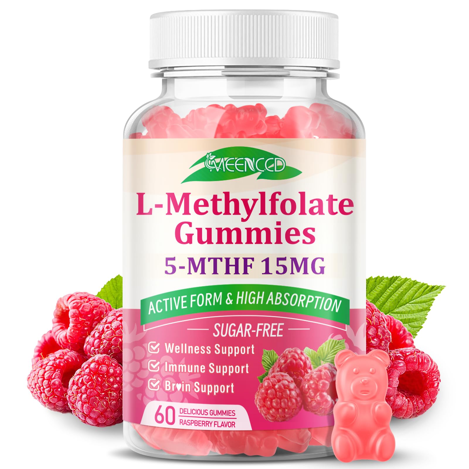 MEENCCD L-Methylfolate Gummies 60 Count