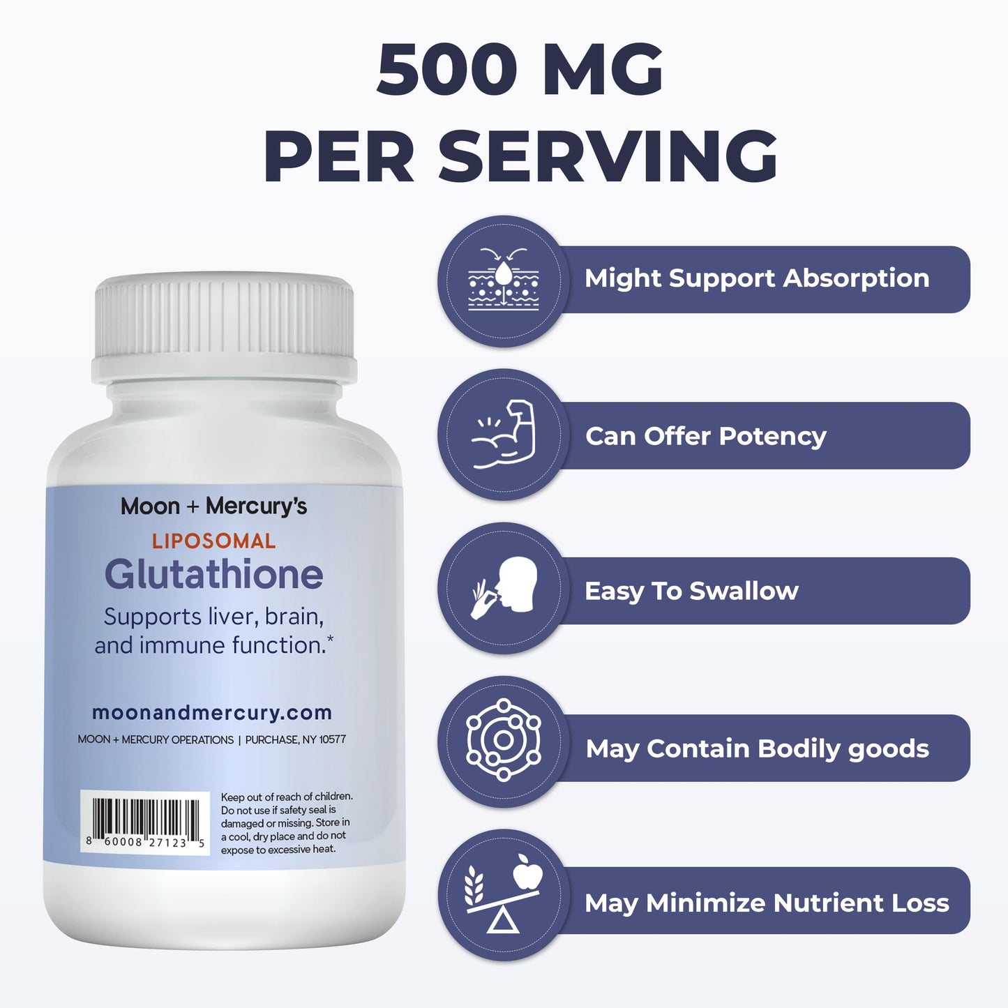 Moon + Mercury Liposomal Glutathione Capsules, 60 Capsules