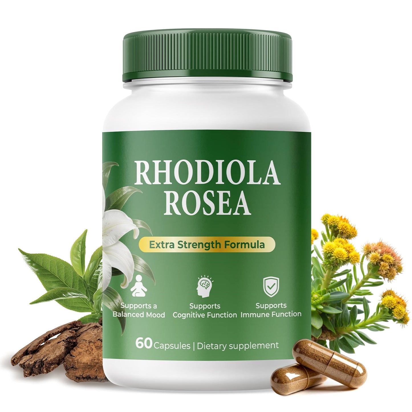 Purpleaf Rhodiola Rosea Extract 500mg Capsule, 60 Capsules