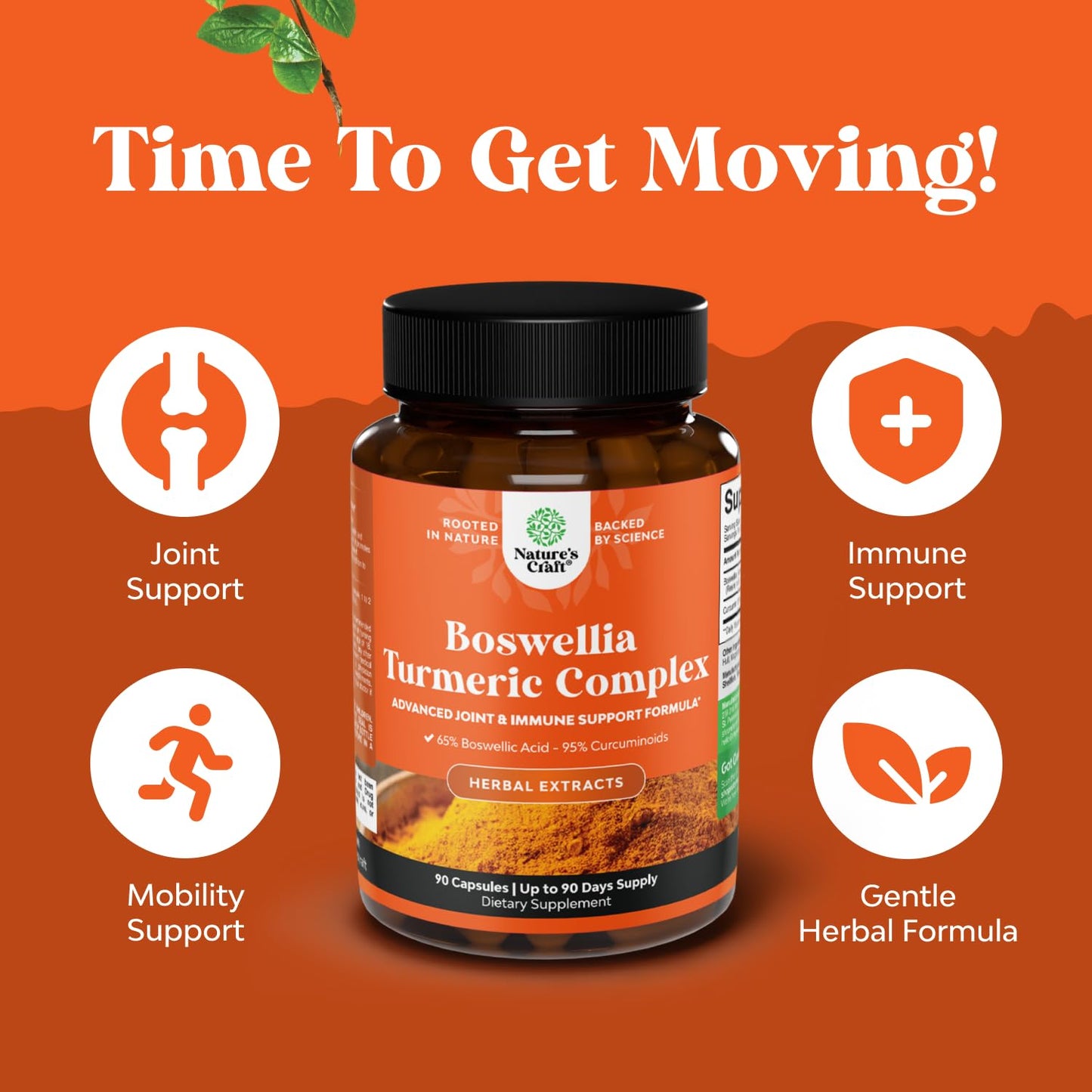 Natures Craft Boswellia Extract Capsules with Turmeric 90 Count