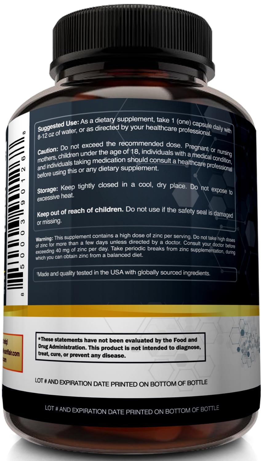NutriFlair Zinc Picolinate 50mg Capsules, 120 Count