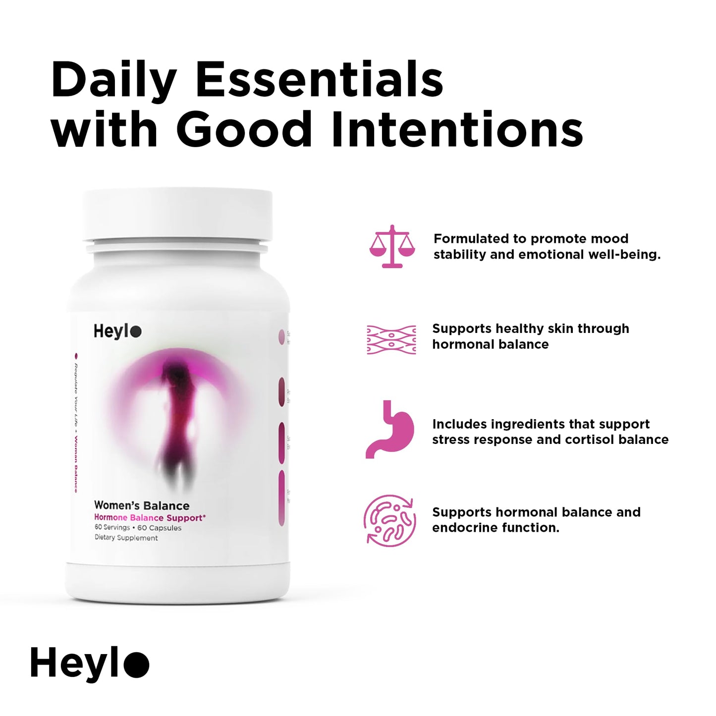 Heylo Health Women’s Hormone Balance Support Capsules, 60 Capsules