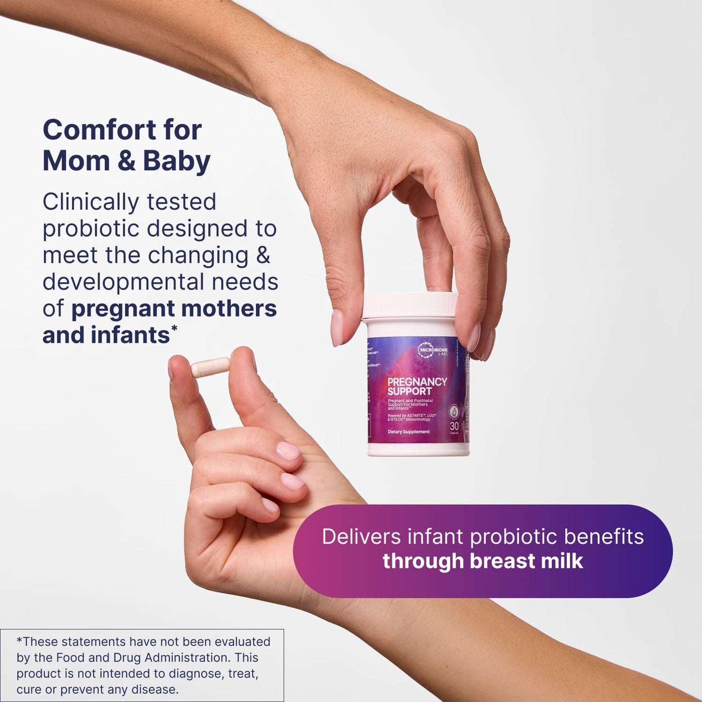 Microbiome Labs Pregnancy Support Prenatal & Postpartum Probiotics for Women Capsules, 60 Count