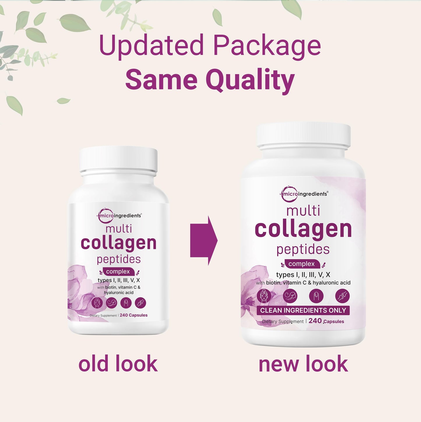 Micro Ingredients Multi Collagen Capsules, 480 Capsules