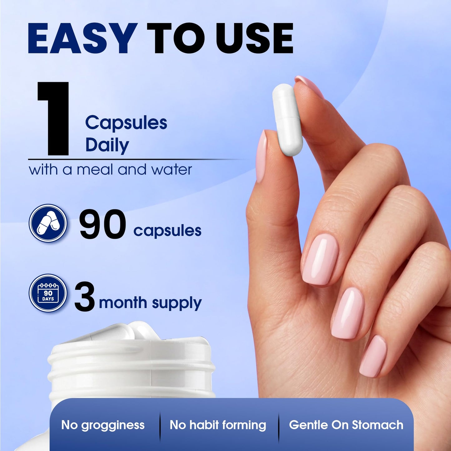 ALPINEEVA Magnesium Glycinate High Absorption Magnesium Supplement Capsule, 90 Count