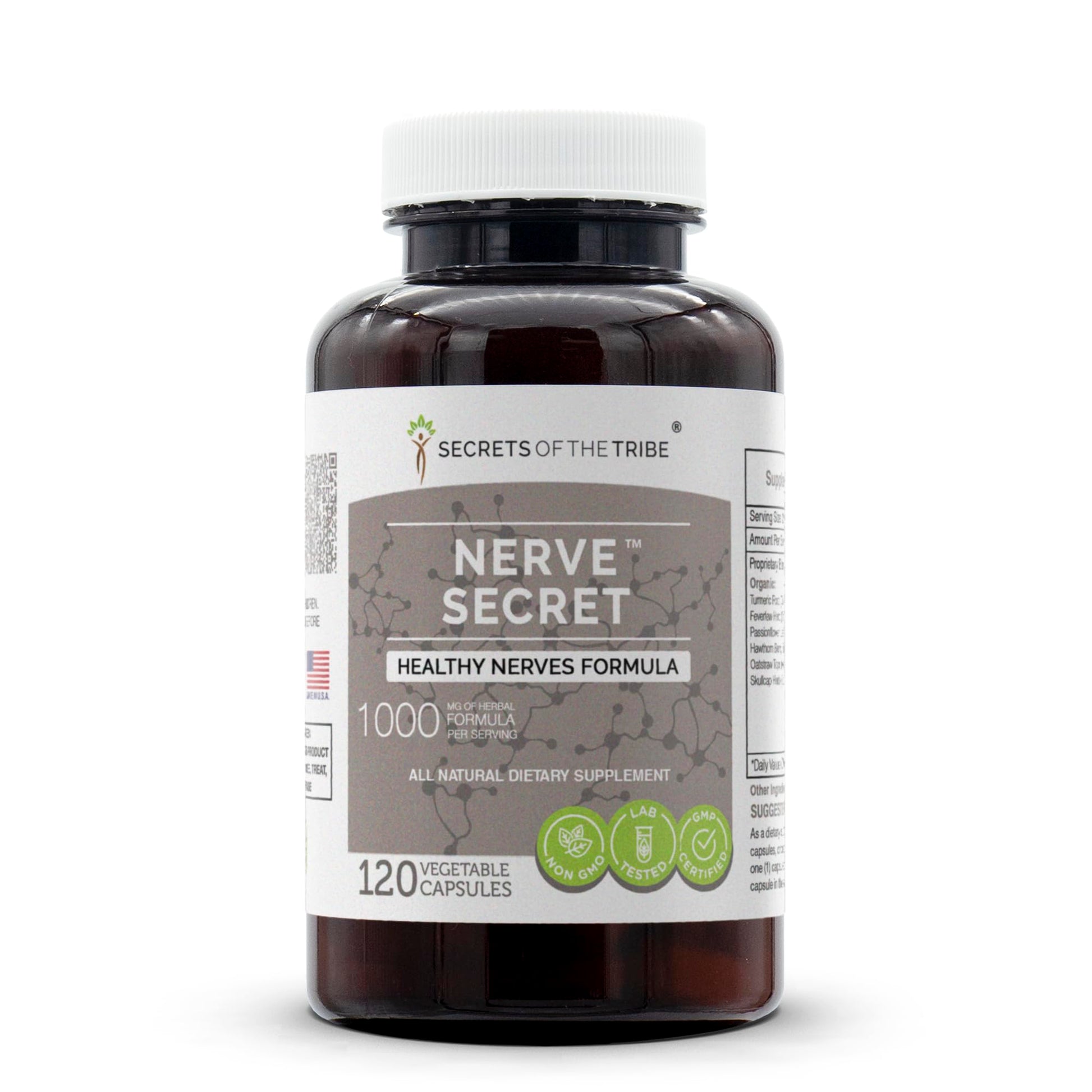 Secrets of the Tribe Nerve Secret, Healthy Nerves Formula, Herbal Supplement Blend 120 Capsules