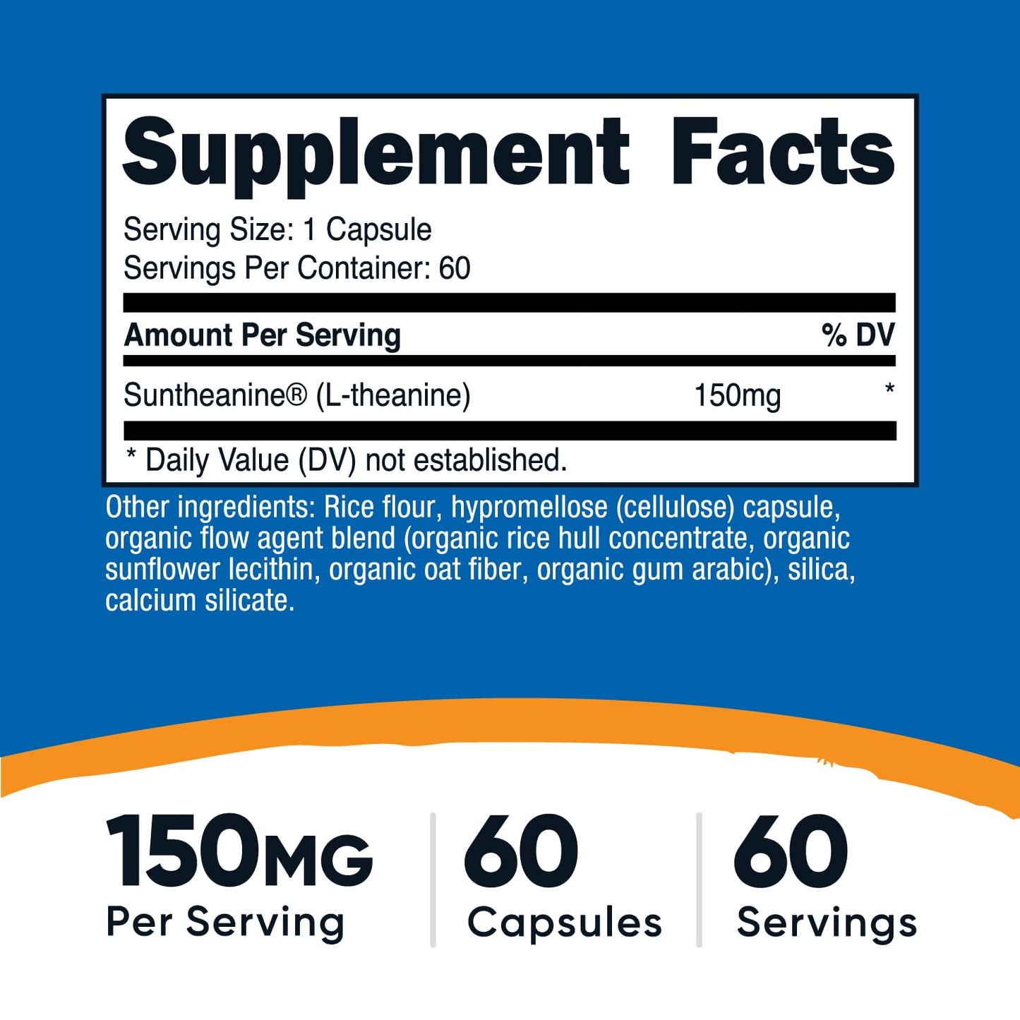 Nutricost Suntheanine L-Theanine 150mg Capsules, 60 Count