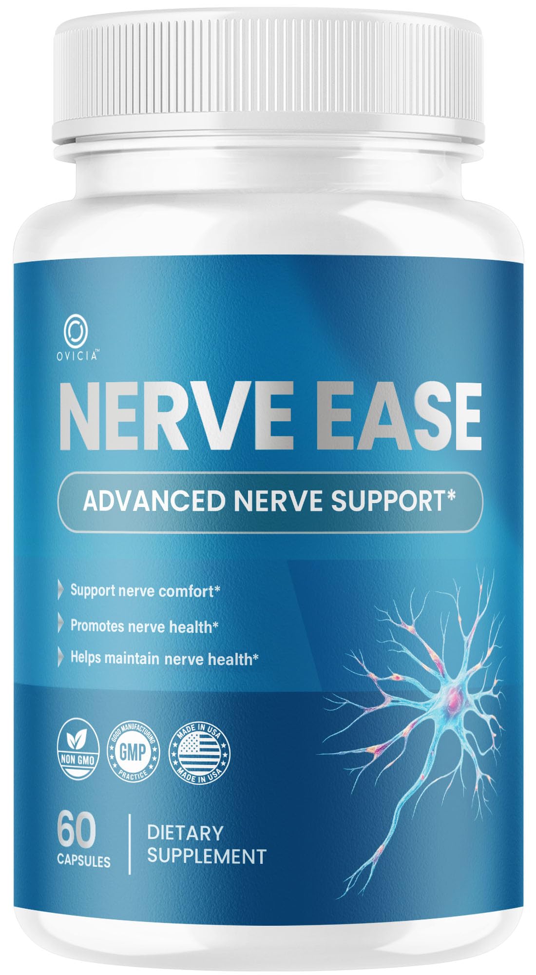 OVICIA Nerve Ease Advanced Nerve Support, 60 Capsules