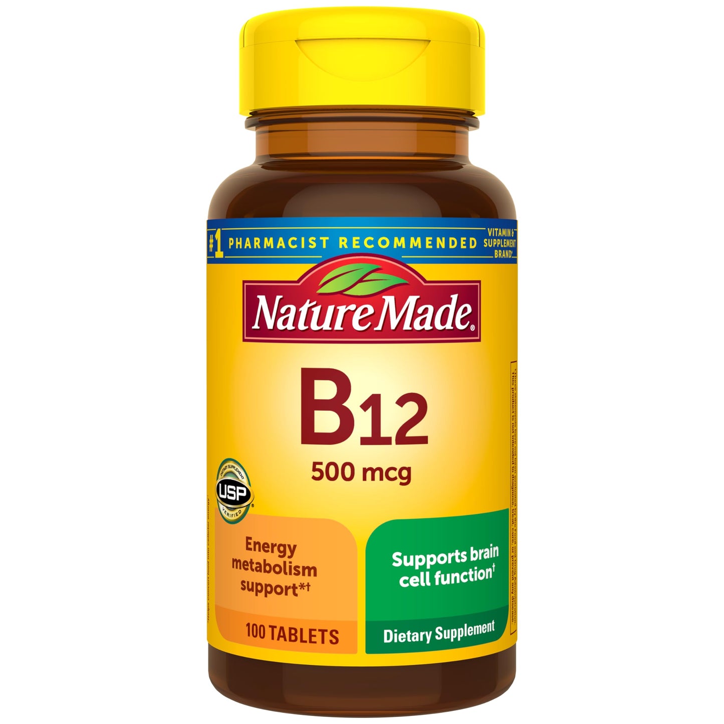 Nature Made Vitamin B12 500 mcg Tablets, 100 Count