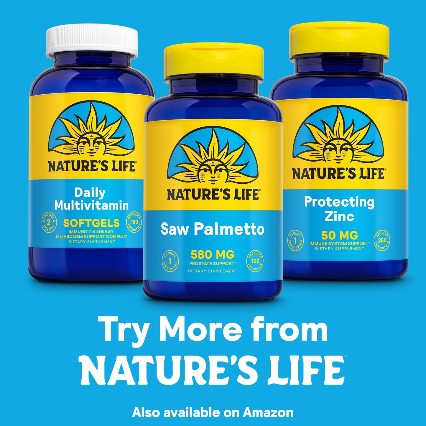 Nature's Life Saw Palmetto for Men 580mg Capsules, 100 Count