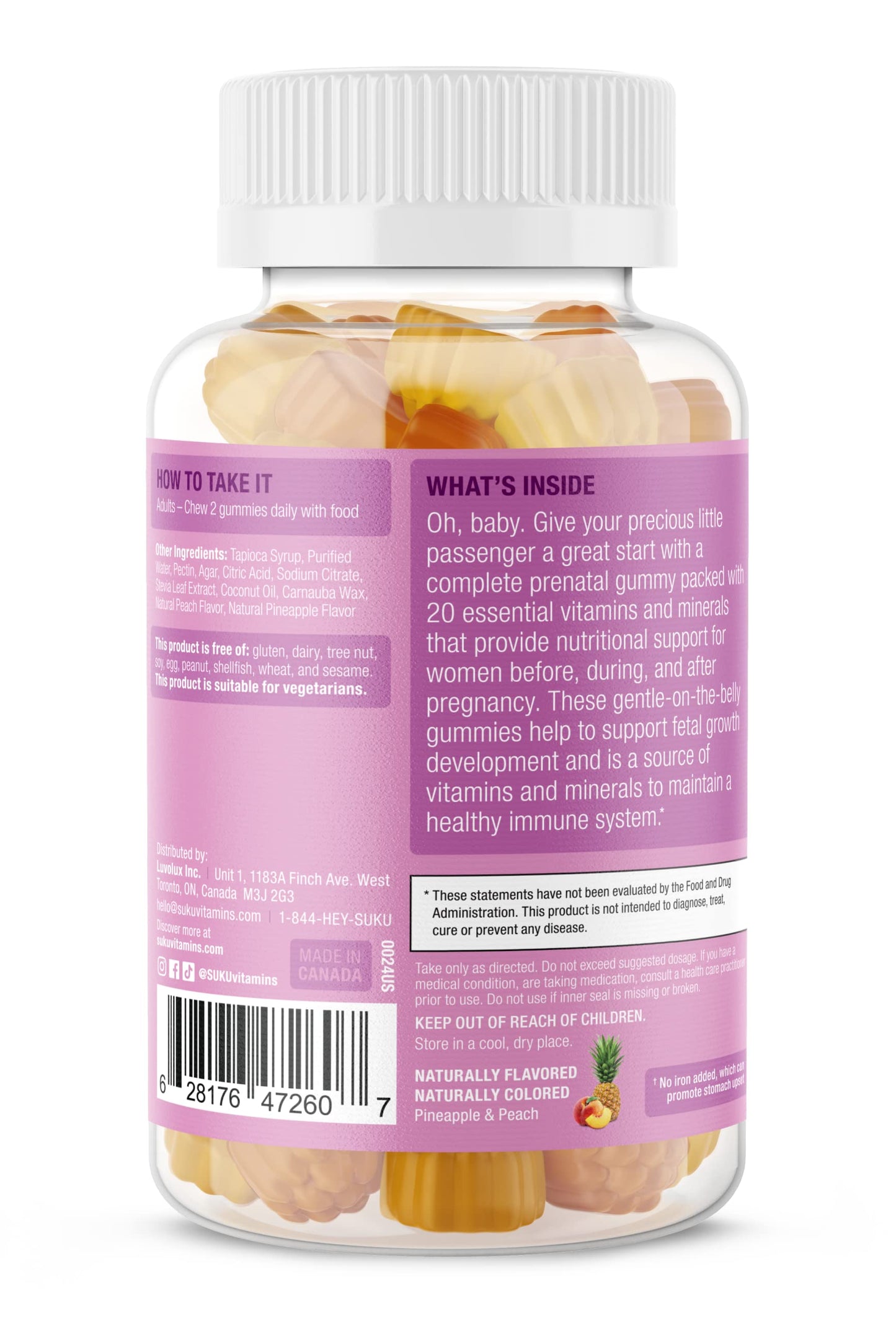 SUKU Prenatal Multivitamin Gummies 60 Count