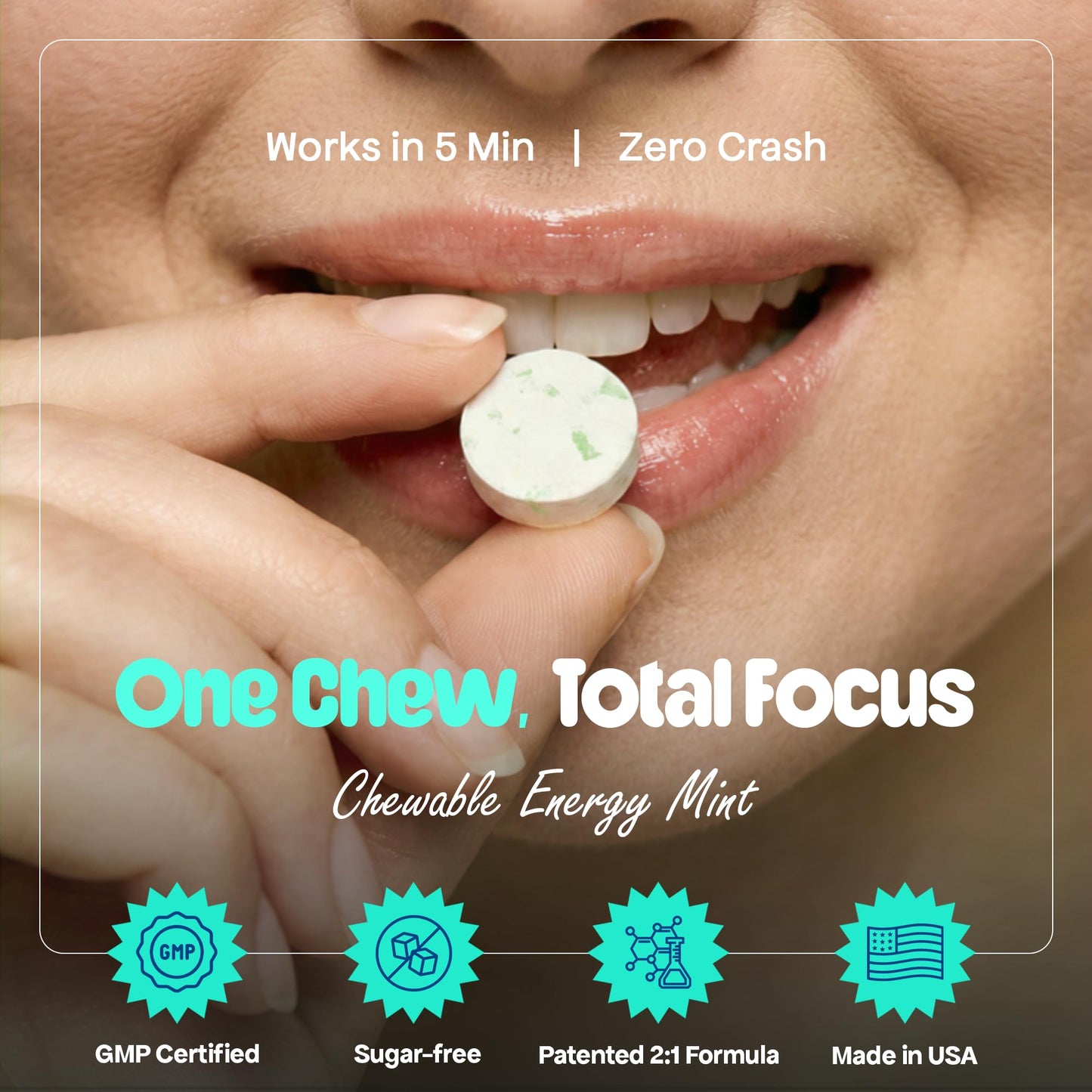 UPLIFE Energy and Focus Mint Chewable 60 Count
