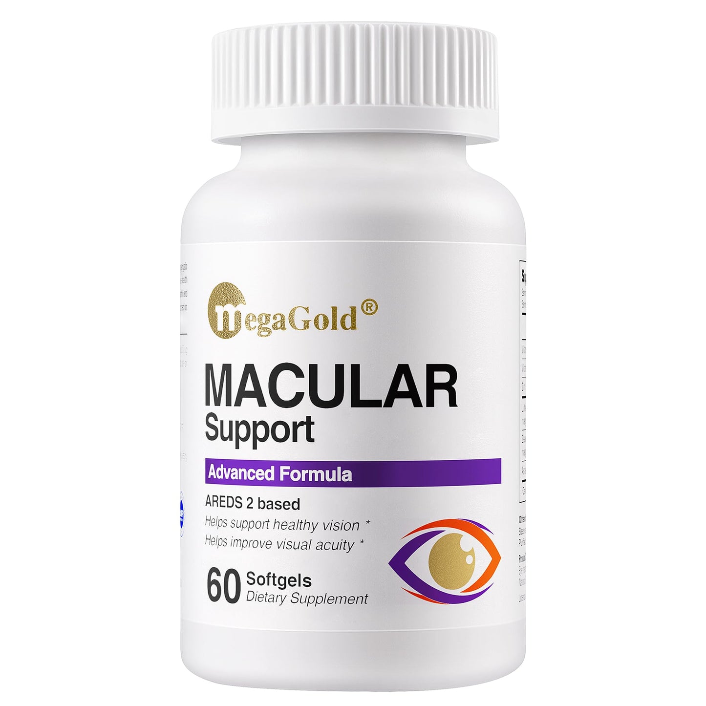 MegaGold Macular Support Advanced Formula Softgels, 60 Count