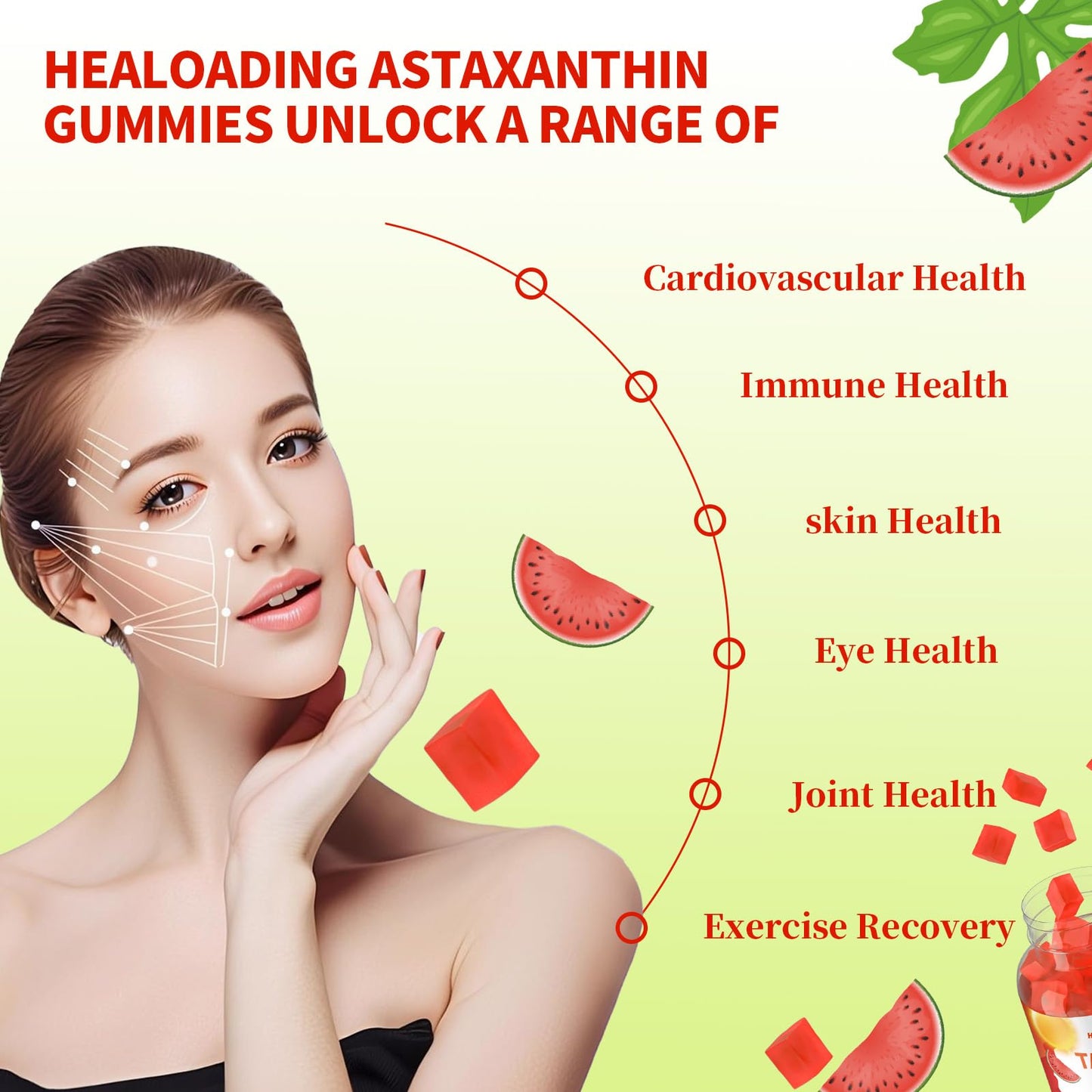 HEALOADING Astaxanthin 12mg Gummies, 60 Count