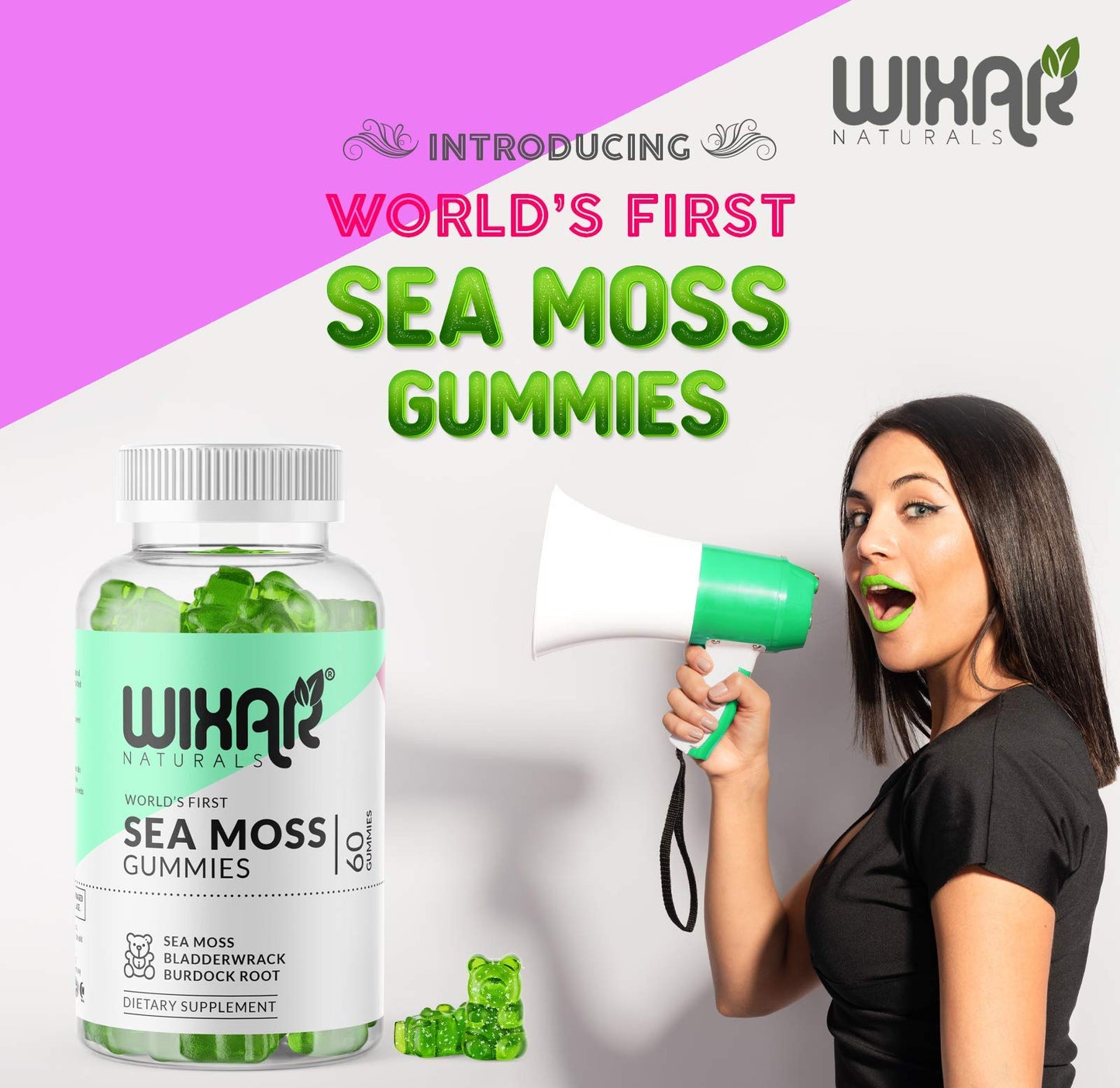 WIXAR NATURALS Sea Moss Gummies, 60 Count