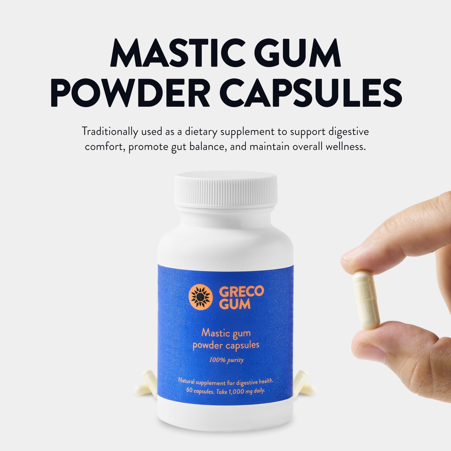 Greco Gum Mastic Gum Capsules 500 mg, 60 Count