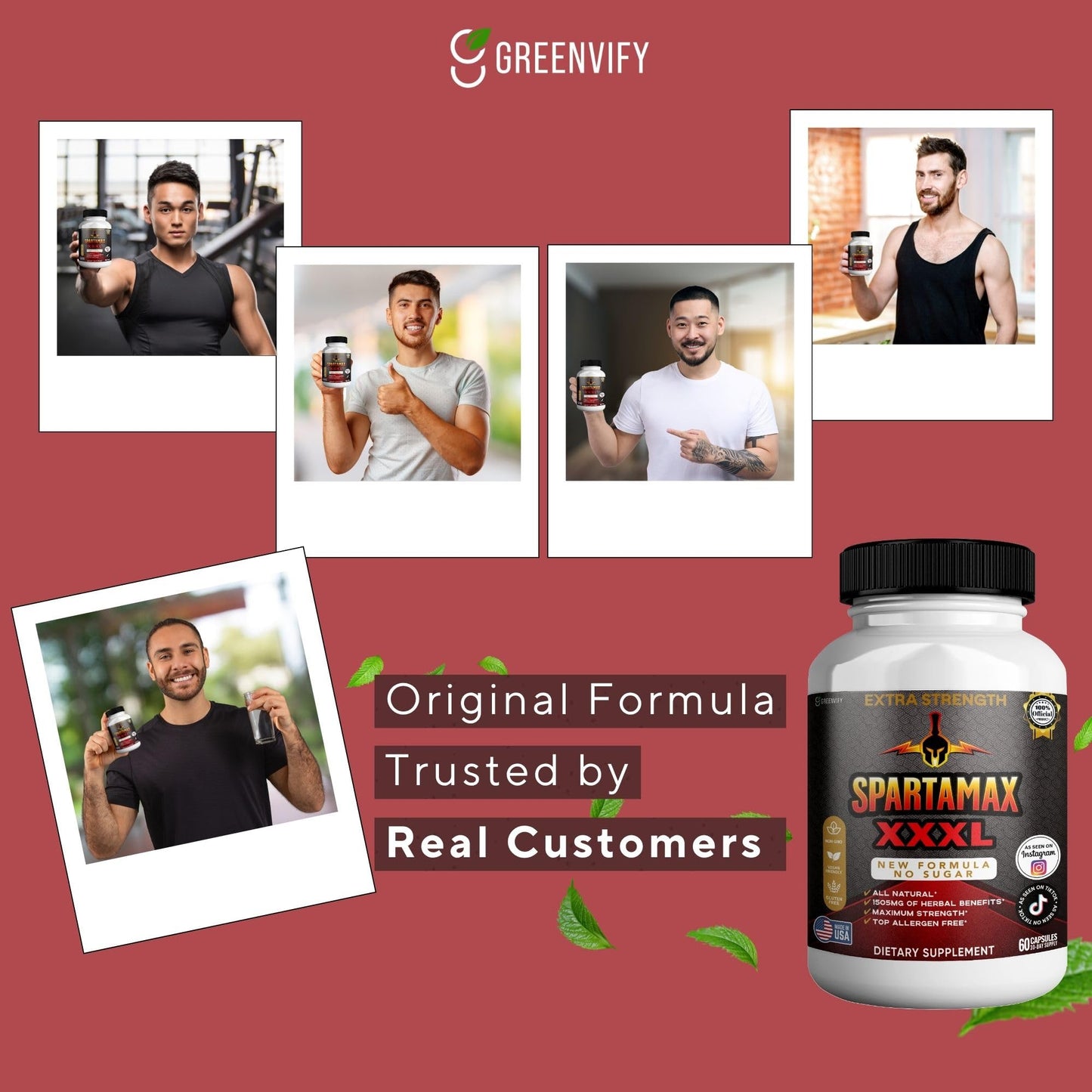 GREENVIFY SPARTAMAX XXXL Maca Root Dietary Supplement Capsule, 60 Capsules