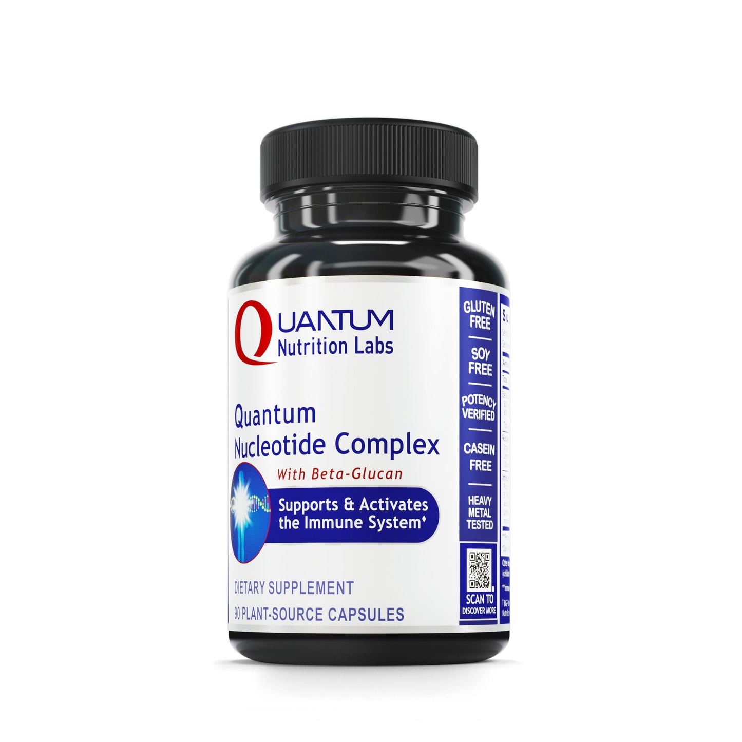 Quantum Nutrition Quantum Nucleotide Complex - Beta Glucan Immune Support Supplement with Yeast Nucleotides & Reishi, 90 Capsules