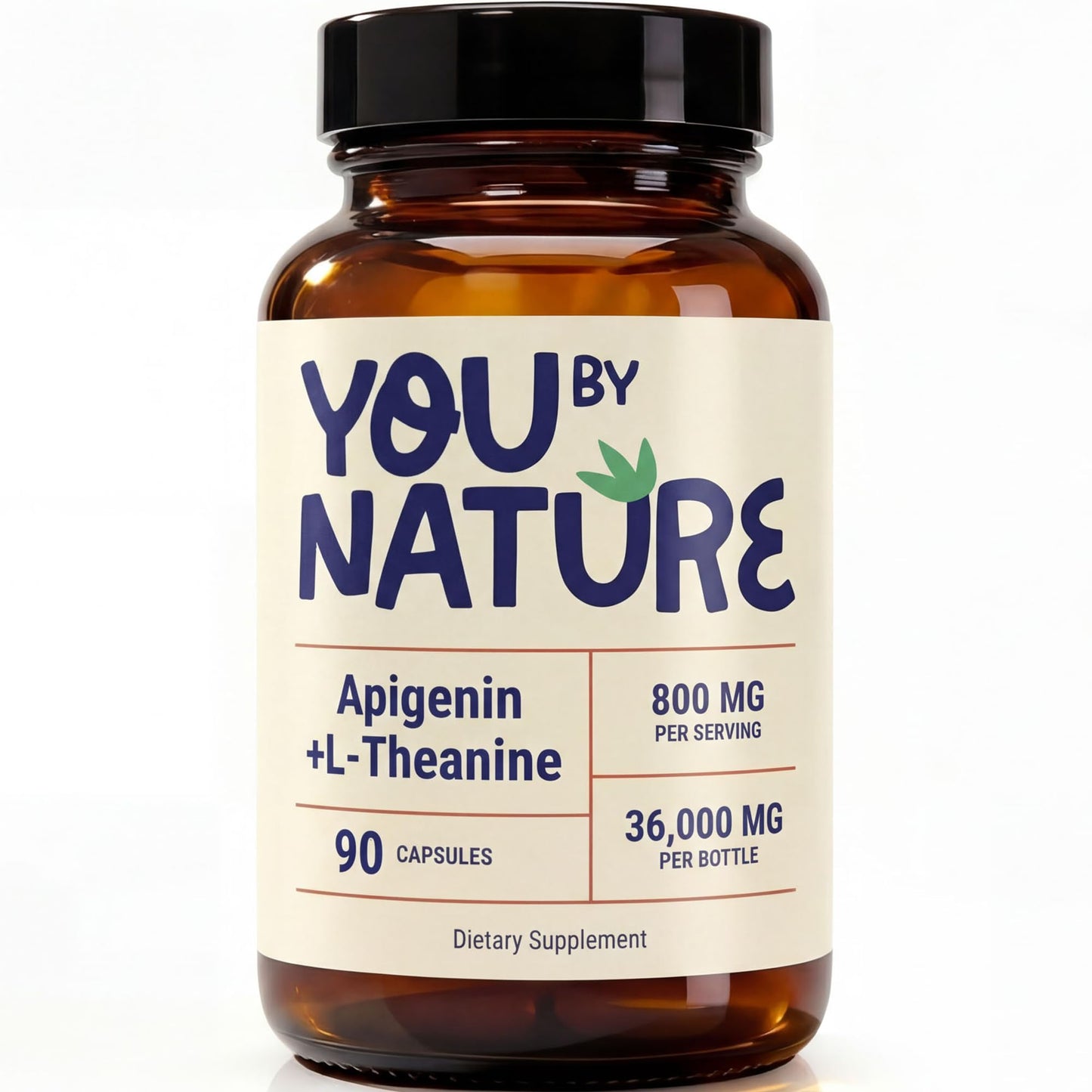 YOUBYNATURE Apigenin 200mg with L-Theanine 600mg Nighttime Supplement Veggie Capsules 90 Count