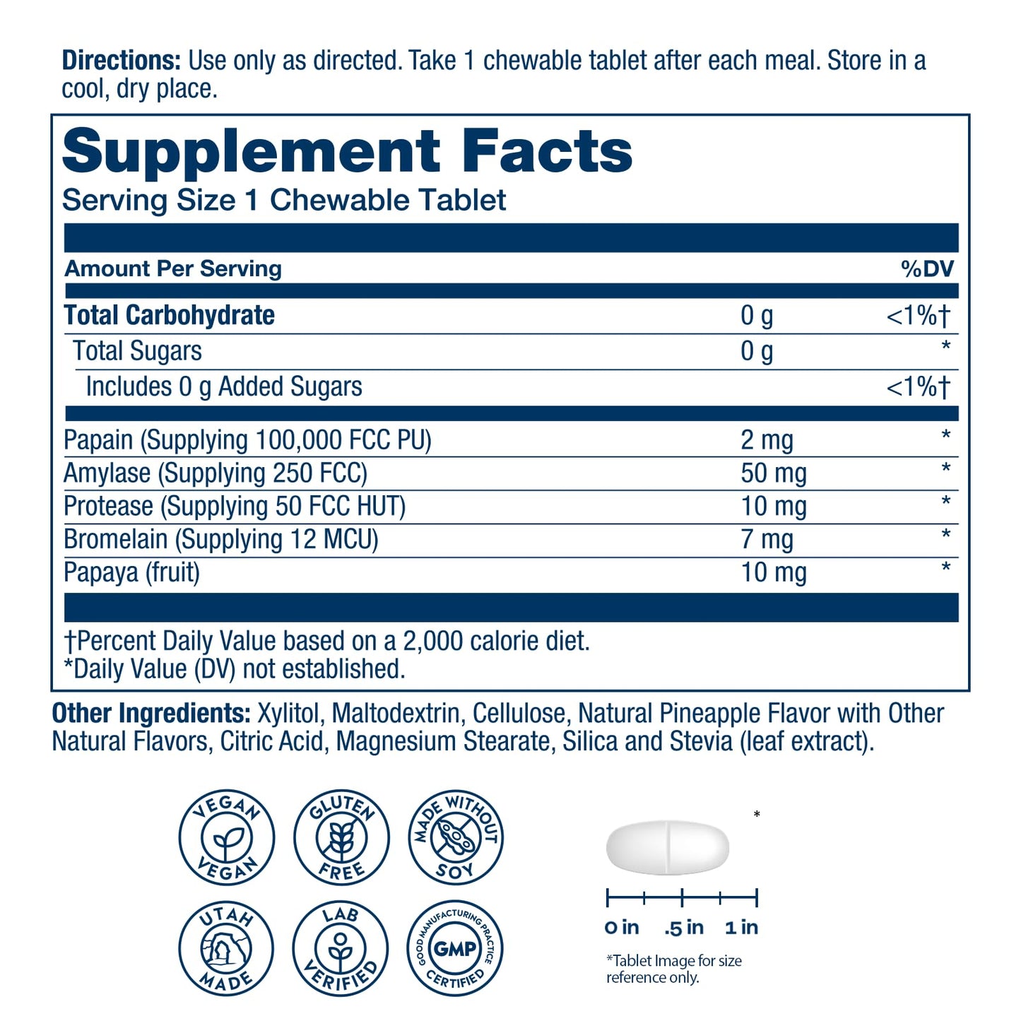 SOLARAY Papaya Enzymes Chewable Tablets, 180 Count