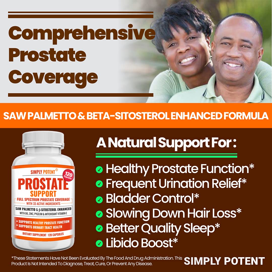 Simply Potent Saw Palmetto Prostate Health Capsules, 120 Count