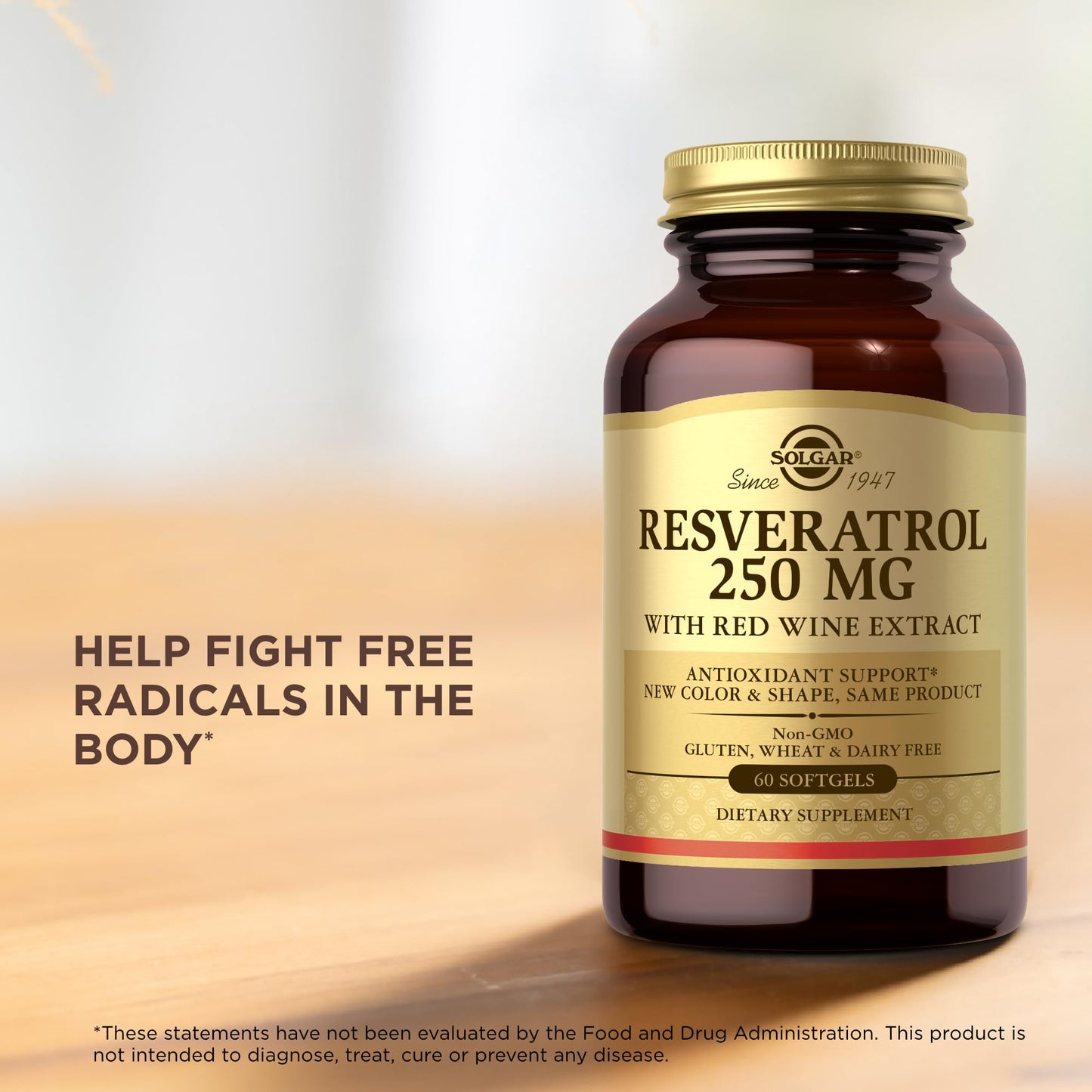Solgar Resveratrol 250mg Softgels, 60 Count