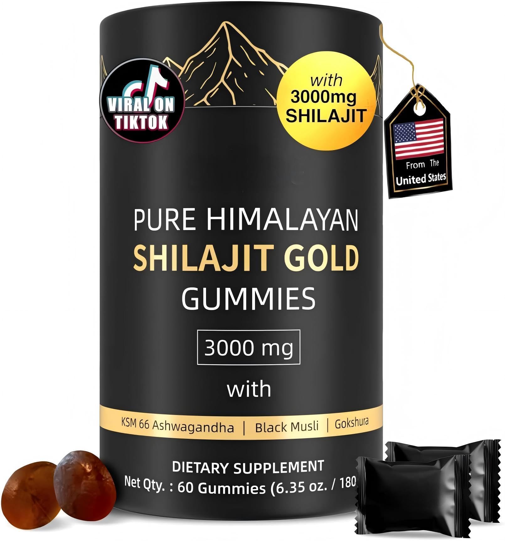 HWAXIGO 3000mg Himalayan Shilajit Gummies 60 Count