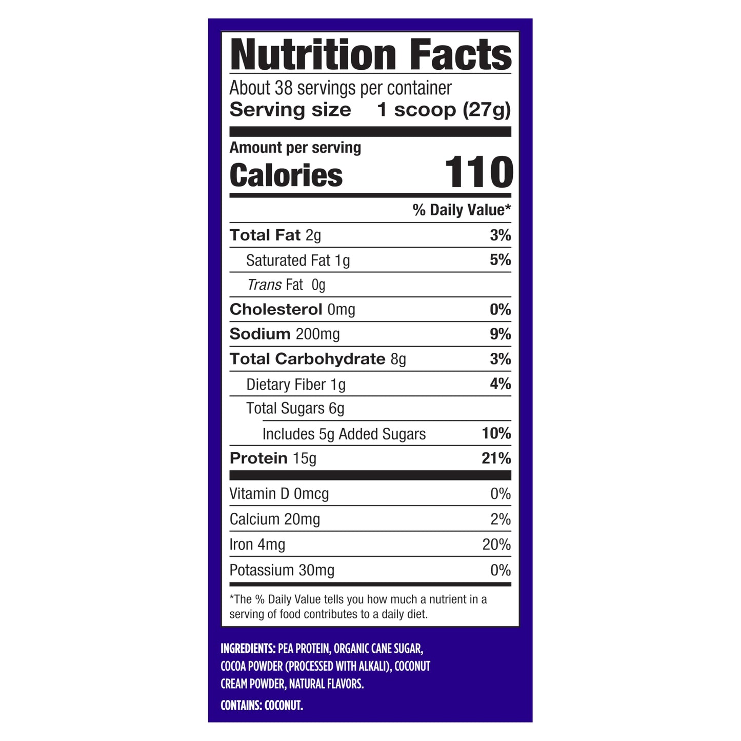 Vega Protein Made Simple Plant-Based Pea Protein Powder, Chocolate, 39 Servings