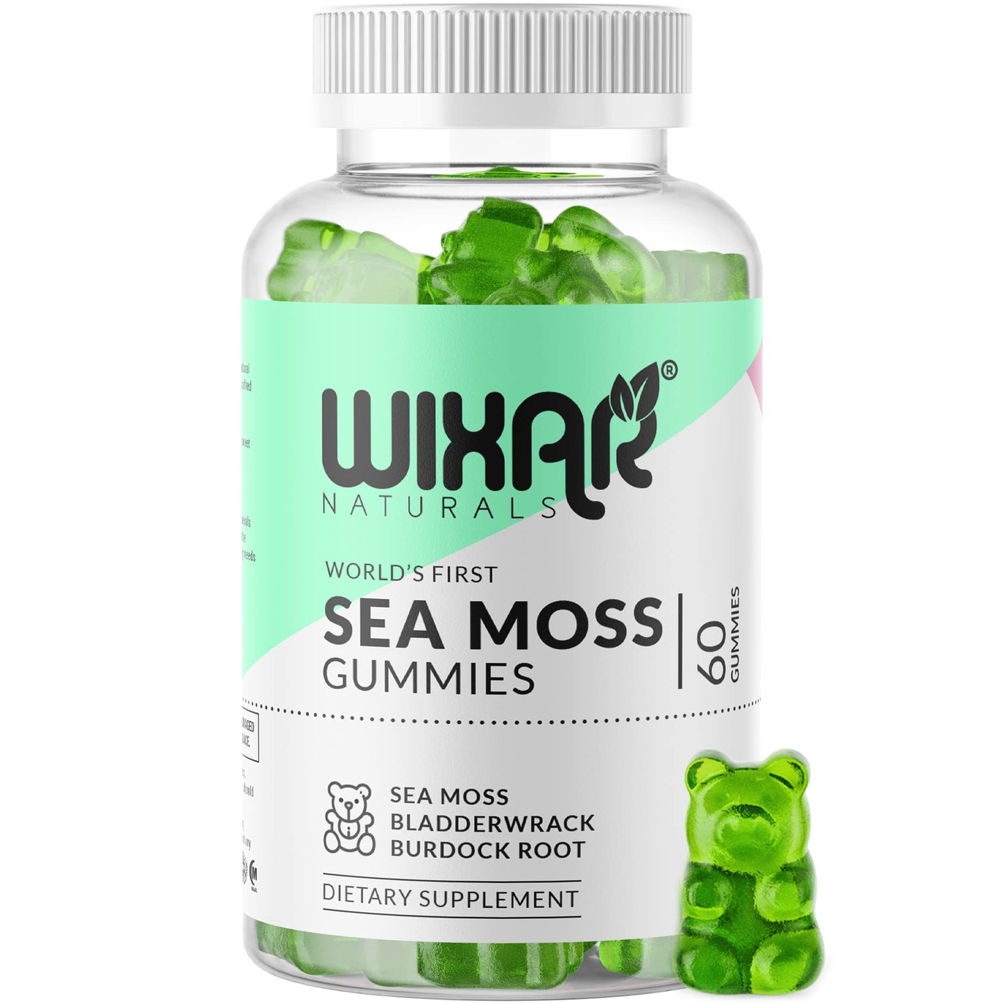 WIXAR NATURALS Sea Moss Gummies, 60 Count