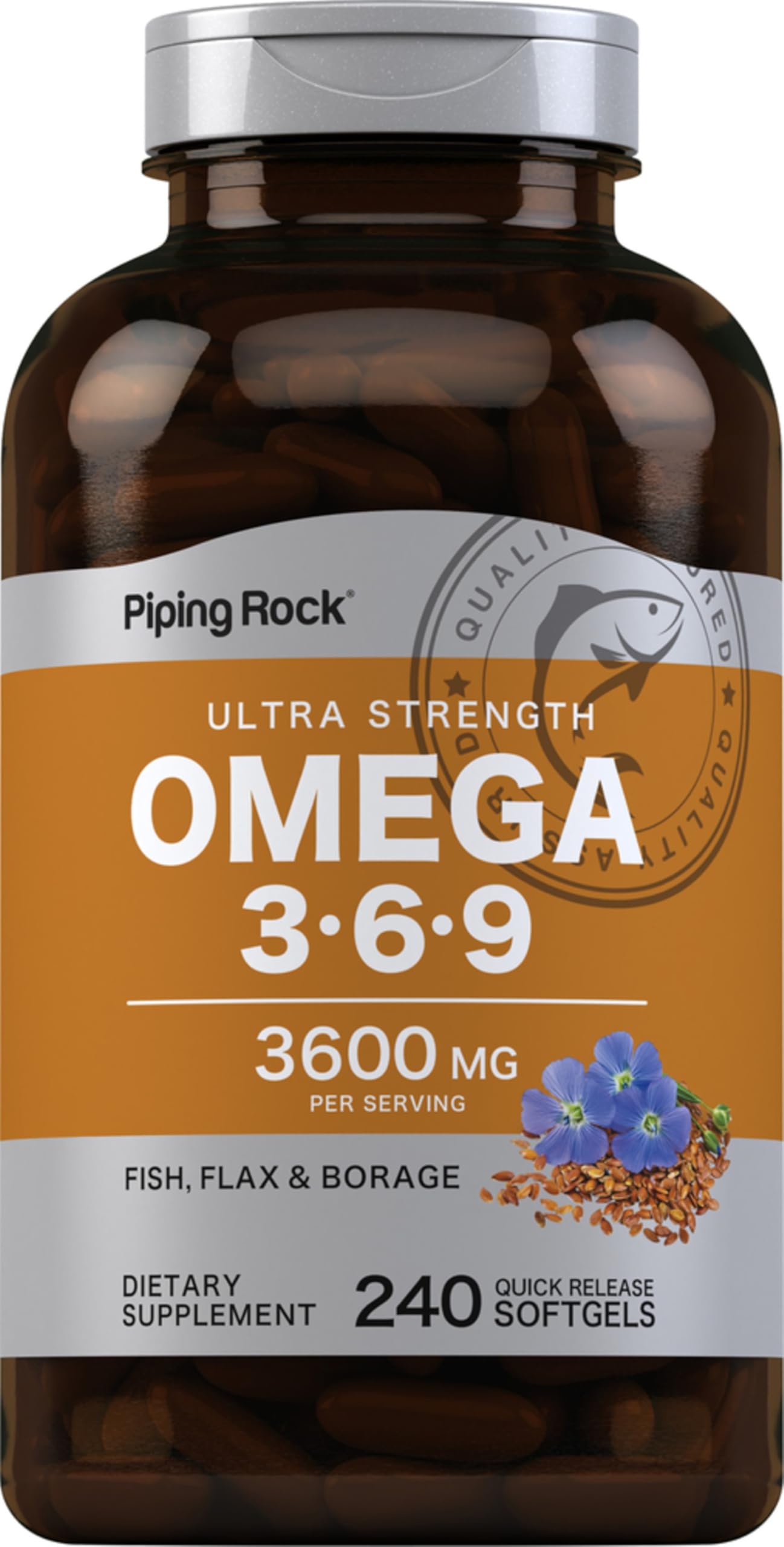 Piping Rock Omega-3-6-9 Softgels 240 Count