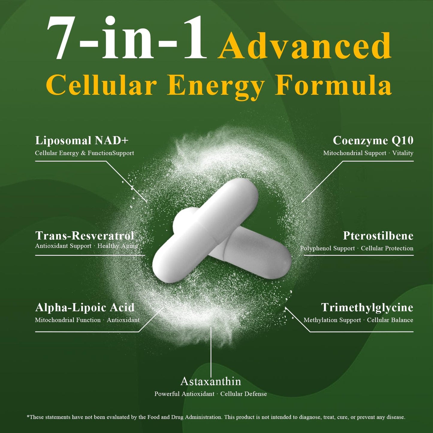 Cynthirry Liposomal NAD+ Supplement with Resveratrol & CoQ10 120 Capsules