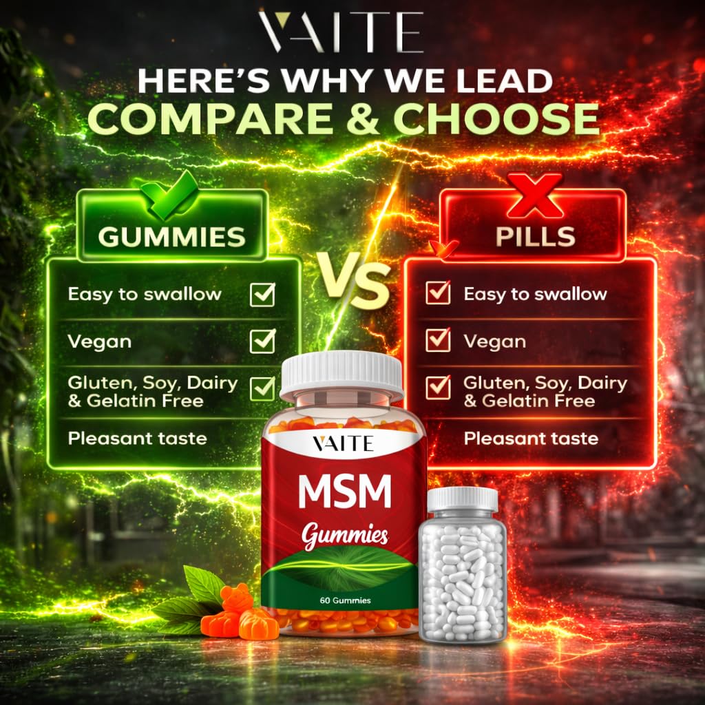 VAITE MSM Supplements for Men & Women 2000mg Gummies, 60 Count