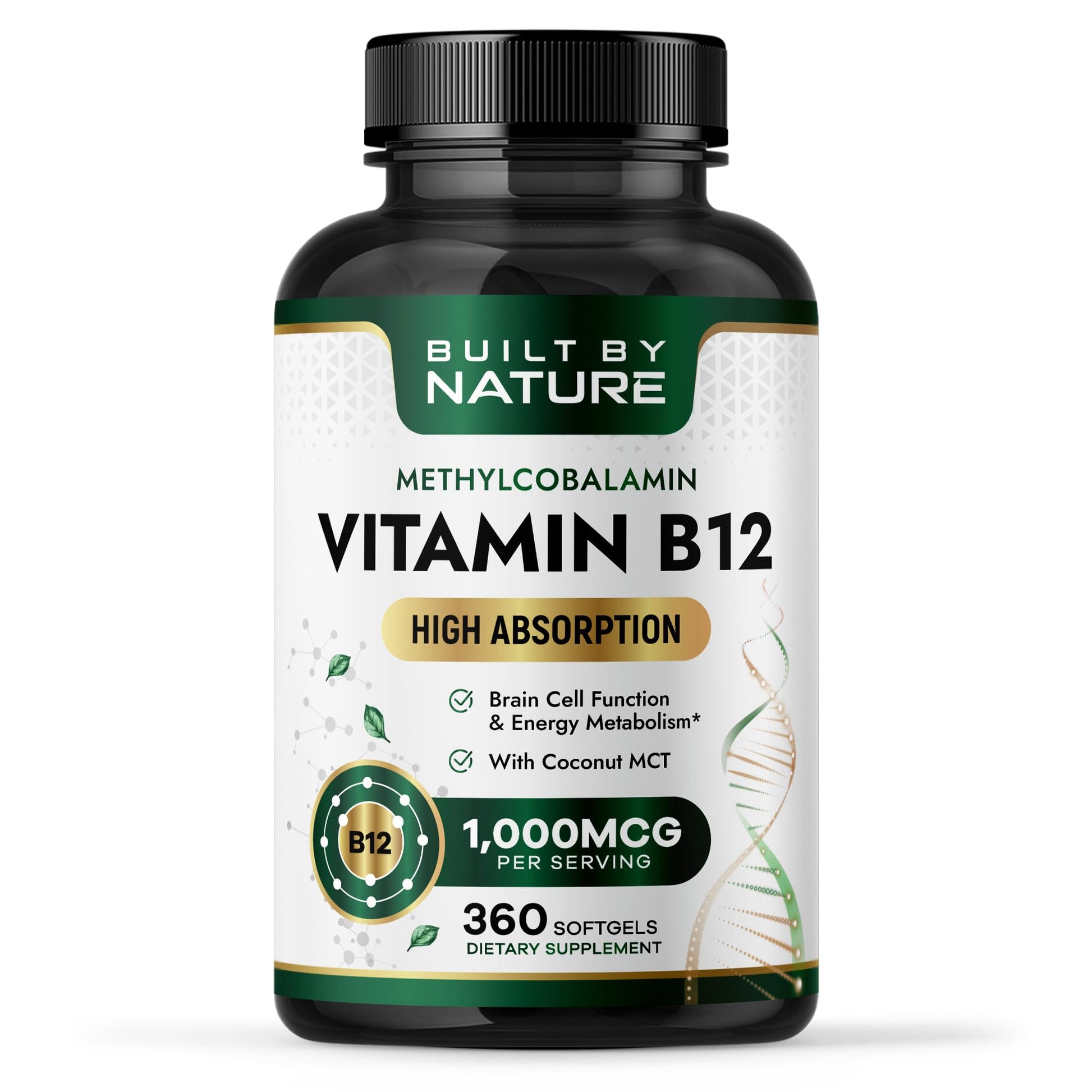 Built by Nature Vitamin B12 1000 mcg Methylcobalamin Softgels 360 Count